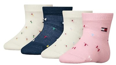 Tommy Hilfiger Unisex Baby Letters Classic Sock, Pink/tommy Original, 15-18 EU
