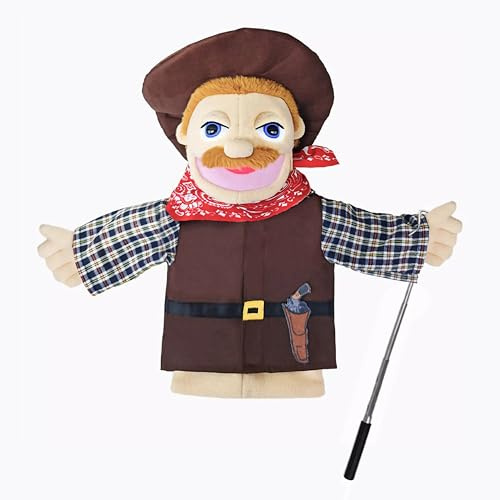 LOMTRATS Theater-Handpuppen für Kinder,inklusive Lehrer,Polizist,Bauer,Pirat,Detektiv usw.mit beweglichen offenen Mündern,perfekt zum Geschichtenerzählen,Unterrichten,als Festgeschenk,1 Stück