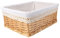 Mikikit Cesta de Almacenamiento Rectangular de Mimbre con Forro Extraíble y Lavable para Ropa Accesorios y Organización