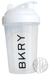 BKRY Shaker Bottle - BPA-Free Protein Shaker Cup with Wire Whisk for Smooth Mixes, Perfect for Bulk Building, Pre-Workout, and Diet Nutrition 500ml 25oz, Clear White