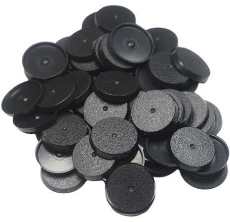 Perfeclan 28mm Wargaming Basen Schwarz - Premium Miniaturen Sockel für Tabletop Figuren - 1.10 Zoll Modellbasen Set für Warhammer & Rollenspiele, 50 Stück