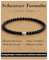 Landorilo Armband Damen, 4mm Echten Naturstein mit 925 Sterling Silber Liebe Perlen, Heilsteine Yoga Perlenarmband, Weihnachten, Geburtstag, Jahrestag Geschenk für Frauen(Schwarzer Turmalin)