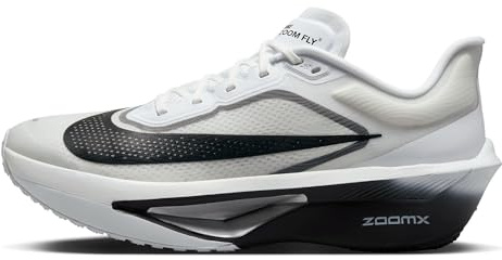 Nike Men's Zoom Fly 6 Road Running Shoes, White Black Smoke Grey Metallic Silver, 10 UK