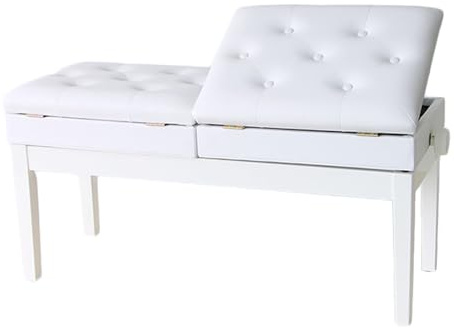 YHEIANJ Piano Stool Chair, With Two Music Storage Book Box Music Keyboard Bench Seat, Lifting Keyboard Bench, Suitable For Adults And Children，White One Size
