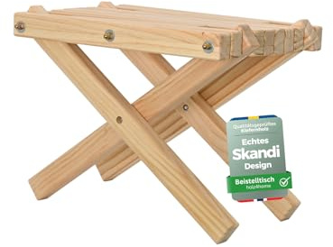 holz4home Skandinavischer Tisch aus massivem Kiefernholz Beistelltisch I Tisch für Wellnessbereich Garten Terrasse I Kaffeetisch Klein Skandi Design