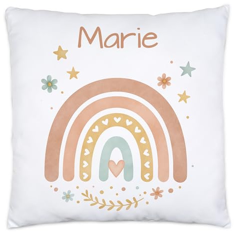 Kiddle-Design Einhorn Kissen Kinder Personalisiert mit Name - Kuschelkissen Geschenk mit Einhorn-Motiv als Geschenkidee für Jungs & Mädchen