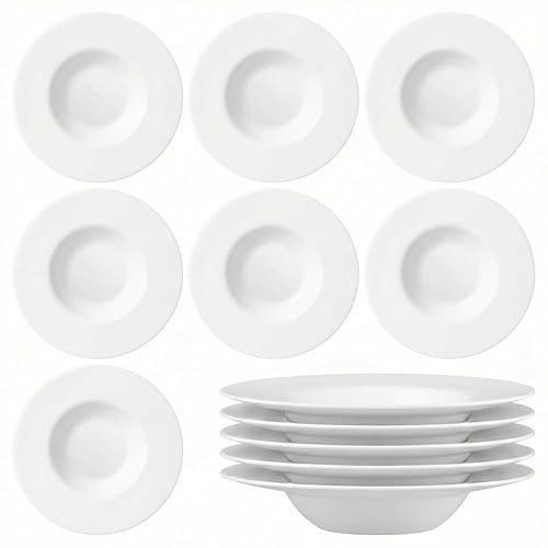 COSE DA CASA Set 12 Piatti Risotto Gourmet Grangusto 27 cm a cappello di prete Vetro Antiurto bianco piatto del Monaco professionale o domestico tavola elegante hotel ristoranti