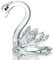 H&D HYALINE & DORA Crystal Swan Paperweight,Glass Swan Animal Figurine for Wedding Table Decoration Collectible