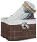 Relaxdays Aufbewahrungskorb, Stoffbezug, Bambus, rechteckig, Bad, Accessoires, Spielzeug, HxBxT: 20x31x31 cm, braun