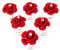 JUSTFOX - 6 Curlies Rosen Blüten Haarschmuck mit Straß