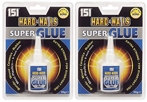 2 x 151 Hard As Nails Superglue 20g