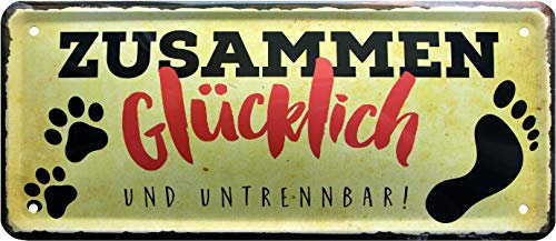 Plaque décorative humoristique en tôle décorative humoristique pour chien 28 x 12 cm