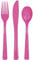 Unique Party 39490-Lot de Couverts en Plastique pour 6 Invités Vif-18 Pièces, 39490, rose vif