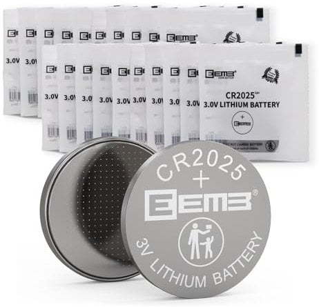 EEMB 20 PACK CR2025 Batteria 3V al litio Batteria a bottone a moneta 2025 Batteria per chiavi FOB, calcolatrici, contamonete, orologi, cardiofrequenzimetri, monitor del glucosio e altro ancora