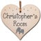 The Plum Penguin Personalised Handmade Wooden Hanging Heart Plaque Gift Grey Elephant Name Room Door Handle Hanger Nursery Wall Decoration Baby Child Room