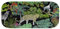 Les Jardins de la Comtesse - Petit Plateau rectangulaire en Mélamine Pure Noir/Vert – Gateaux/Cake - Plat Long de Présentation du Service de Table Jungle - Collection Vaisselle MelARTmine - 37,5 cm