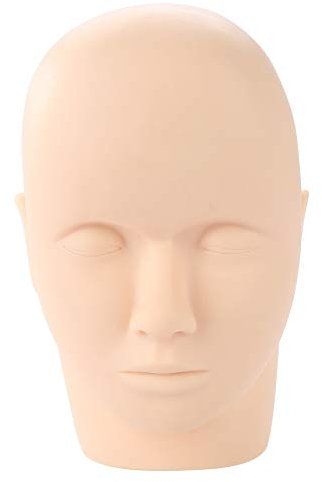 Wimpern Übungskopf, Manikin Kosmetologie Schaufensterpuppe Puppe Gesicht Kopf Wimpern Weiche Gummi Wimpern Graft Make-up Massage Übung Training Gefälschte Kopfform Mannequin