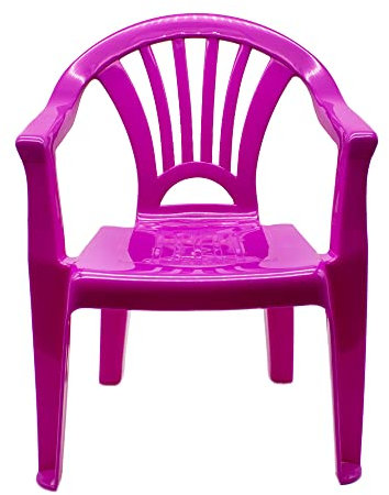 CABLEPELADO Silla plástico Infantil, Silla de niños plástico para jardín, Silla de plástico para terraza, Silla para Patio, Silla Camping, Apta para niños, Altura Total 49.5 cm, Plástico,Rosa