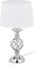 Relaxdays Tischlampe modern, Nachttischlampe Touch, 3 Stufen dimmbar, E14, Tischleuchte edel, 43,5 x 25 cm, silber/weiß