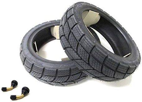Streetparts24 Winterreifen Reifen Set passend für Roller/Scooter inkl. Ventile (120/70-12 + 130/70-12) – K701 M+S