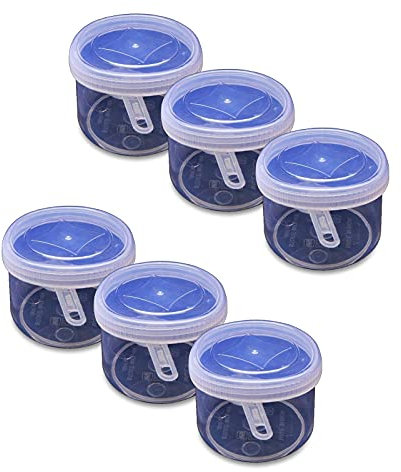AFSUK Plastic Storage Jar 300ml Screw Top Lids Airtight Food Storage Containers Stackable Set with Spoon For Kitchen, Herb, Spices, Sweets Clear Canister pots (Pack of 6)