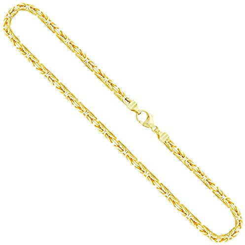 EDELIND Königskette Gold 585, Echtgold Kette 4 mm mit Stempel aus Gelbgold, Halskette aus Deutschland, Herren Goldkette mit Karabinerverschluss, Länge 40 cm, Gewicht ca, 48,5 g,
