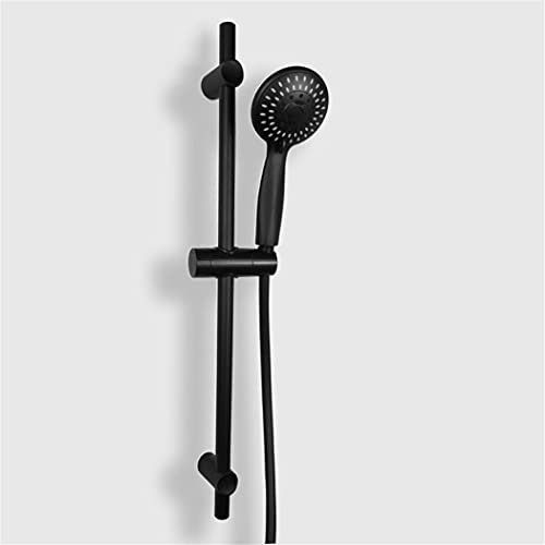 LIOPJH Duschstange Set Duschstange Duschpaneel Badarmatur Schwarz Edelstahl Kunststoff Duschkopf Duschkopf Duschdüse Schlauchhalter