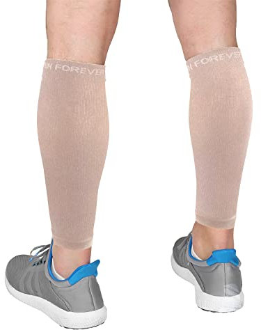 Manchons de compression pour mollets – Chaussettes de compression pour coureurs, périostite tibiale, varices et soulagement de la douleur du mollet, nude, M