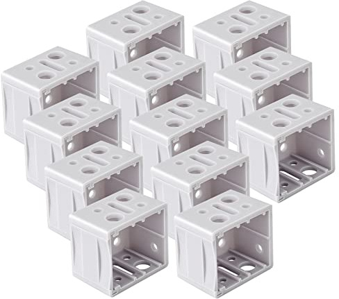 ONLYFU Lot de 12 supports de store verticaux de 2,5 cm, supports de fixation pour stores de fenêtre, supports de rail de tête, blanc