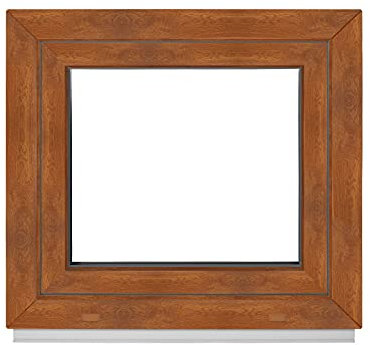Premium Kunststofffenster Von Komforta - Kellerfenster Weiß/Golden Oak BxH: 1200 x 700 mm Garagenfenster/Gartenhaus Fenster BxH: 120 x 70 cm 3-fach Verglast Din Links Funktion Dreh Kipp Fenster