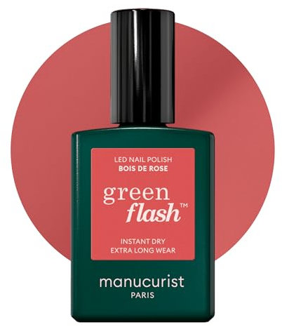 Manucurist Green Flash Gel-Nagellack Rosa - Gel-Nagellack Bois de Rose - 12-free-Nagellack, natürliche Inhaltsstoffe (84%) - Made in France - 15 ml