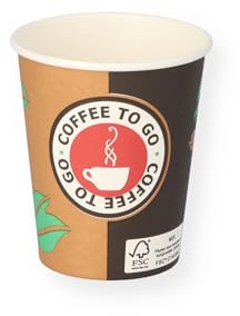 Nette 1000 Stück Kaffeebecher to go 200ml | Pappbecher Cups Coffee to Go Becher 8oz | Kaffee to go Papierbecher Ø 80mm Hartpapier Einwegbecher | Einweg Becher für Kafee/Tee