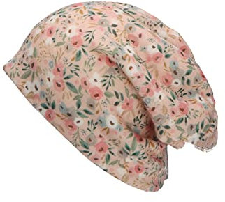 Sterntaler Baby Mädchen Beanie Baby Slouch-Beanie Blumen Mütze - Beanie Baby, Kinderbeanie - gefüttert mit Baumwollfleece - rosa, 45