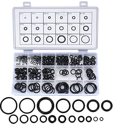 300 Pcs Rubber O-Ring Sealing Gaskets Washers Assortment Kit, 18 Sizes Black Plumbing Sealing Gaskets Spacers Washer for Plumbing, Automotive, General Repair
