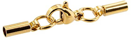 AURORIS - Karabinerverschluss aus Edelstahl - Loch: 2mm / 5 Stück - Farbe: gold