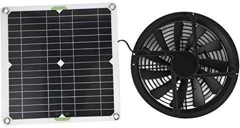 100W Kit de Ventilateur à Panneaux Solaires, Résistant Aux Intempéries Alimenté par énergie Solaire Ventilateur Grenier, 12V 10po Ventilateur D'extraction à Panneau Solaire pour Petits Poulaillers