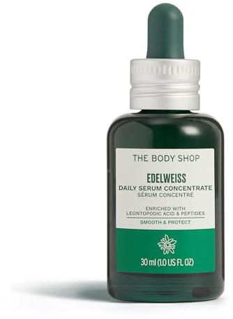 The Body Shop Edelweiss Daily Serum Concentrate 30ml | Lightweight Face Serum with Edelweiss Extract and Rice Peptides, Hydrating and Protective Serum for All Skin Types