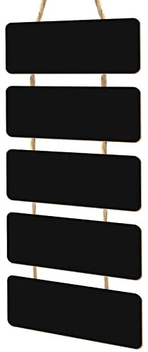Double Sided Hanging Chalkboard Signs Wooden Erasable Message Board Rustic Chalkboard Hanging Signs Rectangle Message Memo Display with Rope for Wedding Bar Restaurant Kitchen Wall(1 Set)