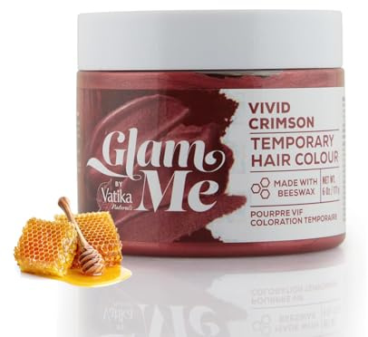 GLAM ME by Vatika Naturals Vivid Crimson Temporäre Haarfarbe 170 g | Hergestellt mit Bienenwachs | natürliche Frisurfarbe | für Männer und Frauen
