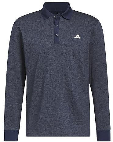 Adidas Men's Essentials Long Sleeve Golf Polo Shirt, Blue, S