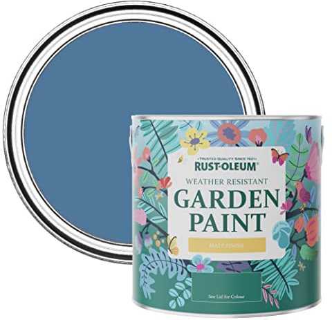 Rust-Oleum Blue Mould-Resistant Garden Paint In Matt Finish - Blue Silk 2.5L