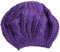 tcax Baskenmütze Damen Warme Winter-Damen-Baskenmütze, Gestrickte Baggy-Beanie-Mütze, Mehrfarbige Skimütze, Einfarbig, Große Knospen, Twist-Ball-Strickmütze, Lila, Einheitsgröße