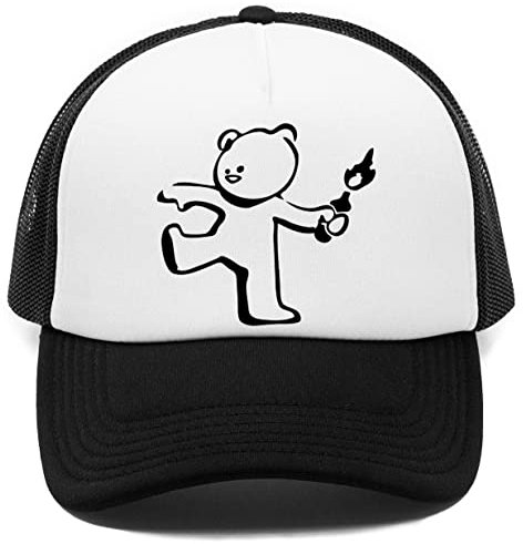 Vendax Banksy Teddy Bear Protest Molotov Cocktail Kappe Baseball Rapper Cap