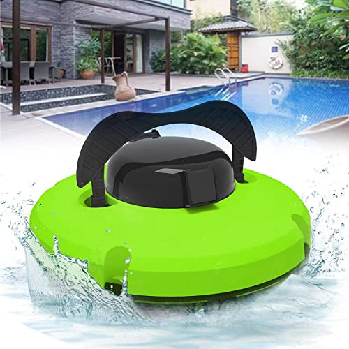 DEHIWI Robot Pulitore per Piscina Senza Fili,Aspirapolvere Intelligente per Piscina Dura 120 Minuti,Parcheggio Automatico,Doppio Motore,per Piscine Piatte Fuori Terra/Interrate Fino A 100m²,Green