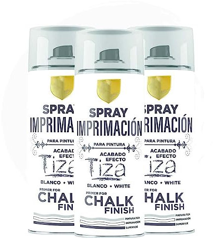 BESCH Pintura Spray 400ml a la Tiza Chalk Paint Acabado ultra Mate para Metal/Madera/Plástico (Blanco,400 ml (Paquete de 3)