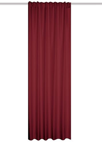 HOME WOHNIDEEN Thermoschal ESKAMIO Blickdicht, Leinenstruktur, Multifunktionsband, Farbe:Bordeaux, Größe:245 x 135 cm, Anzahl:1x