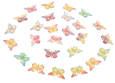 EXCEART 50 Stück Farbverlauf Schmetterling Mädchen Schmuck Kleine Engelsflügel Zum Basteln Nagelanhänger Aus Metall Charms Für Nagelzubehör Nail-tech-zubehör Harz Requisiten Handyhülle