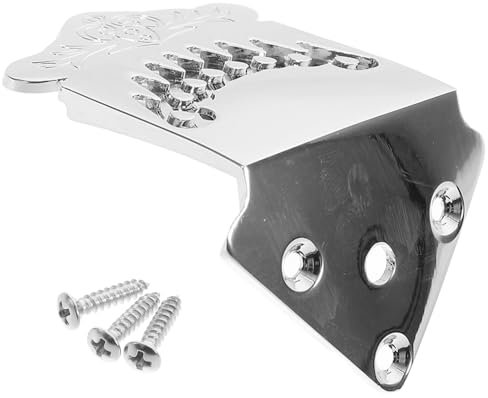 OFFSCH Professional 8-string Mandolin Tailpiece Replacement Metal Mandolin Tailpiece Bridge Preinstalled Screws Traditional Part for Stringed Instruments