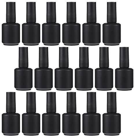 DOITOOL 20pcs Empty Nail Polish Bottles Brush for Travel Refillable Containers for Nail Gel Storage for Salons Beauty Shops and Home Manicure