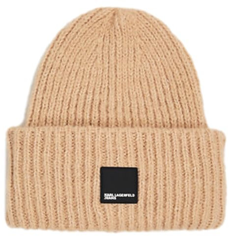 KARL LAGERFELD JEANS, Damen, Box Logo Beanie, Irish Cream, Einheitsgröße
